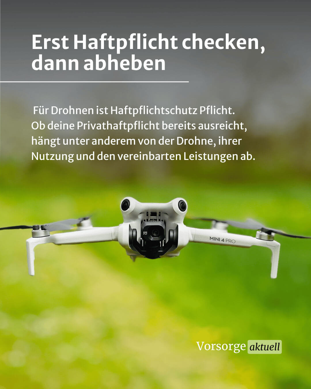 Drohne an, Kamera an, ab in die Luft? Vorher lohnt ein Blick in deine Haftpflicht. Denn Versicherungsschutz ist für Drohnen Pflicht – auch unter 250 Gramm. Viele Privathaftpflicht-Tarife decken Hobbyflüge bereits ab, aber Gewicht, Nutzung und Leistungen müssen passen. So wird aus einer Bruchlandung kein finanzieller Absturz.
Mehr Informationen zur Absicherung von Drohnen findest du über den Link in der Bio.
